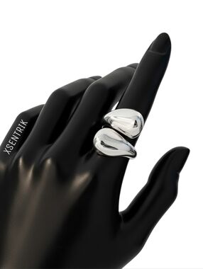Two Drops Metal Ringz▪︎Silver